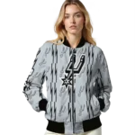 personalized san antonio spurs bolt stripe silver bomber jacket best selling