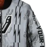 personalized san antonio spurs bolt stripe silver bomber jacket best selling
