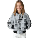 personalized san antonio spurs bolt stripe silver bomber jacket best selling