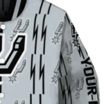 personalized san antonio spurs bolt stripe silver varsity jacket best selling.webp
