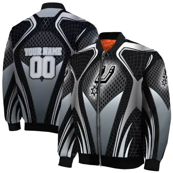 personalized san antonio spurs mesh chest black bomber jacket fashion forward