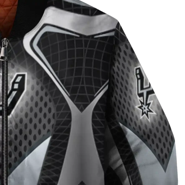 personalized san antonio spurs mesh chest black bomber jacket premium grade