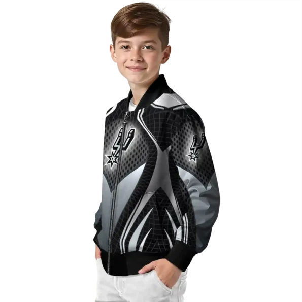 personalized san antonio spurs mesh chest black bomber jacket trendy