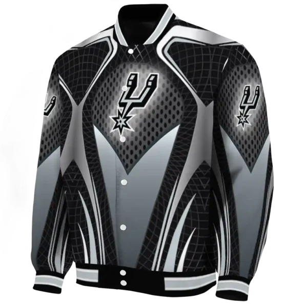 personalized san antonio spurs mesh chest black varsity jacket best selling.webp