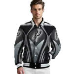 personalized san antonio spurs mesh chest black varsity jacket best selling.webp