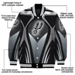 personalized san antonio spurs mesh chest black varsity jacket best selling.webp