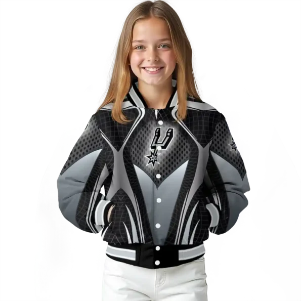 personalized san antonio spurs mesh chest black varsity jacket top rated.webp