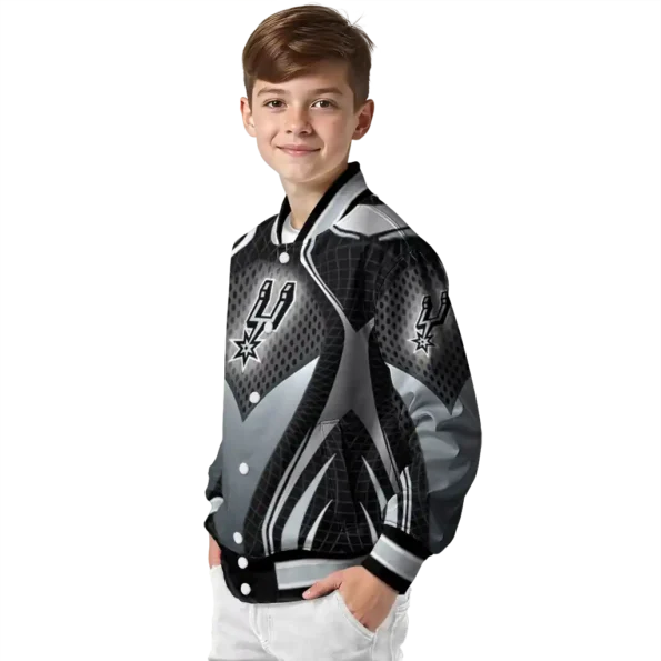 personalized san antonio spurs mesh chest black varsity jacket trendy.webp