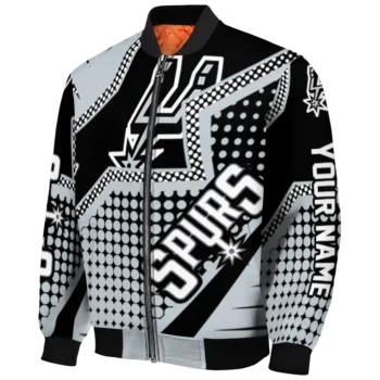 personalized san antonio spurs star burst silver bomber jacket best selling