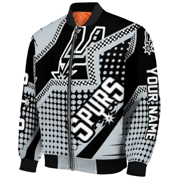 personalized san antonio spurs star burst silver bomber jacket best selling