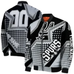personalized san antonio spurs star burst silver bomber jacket best selling