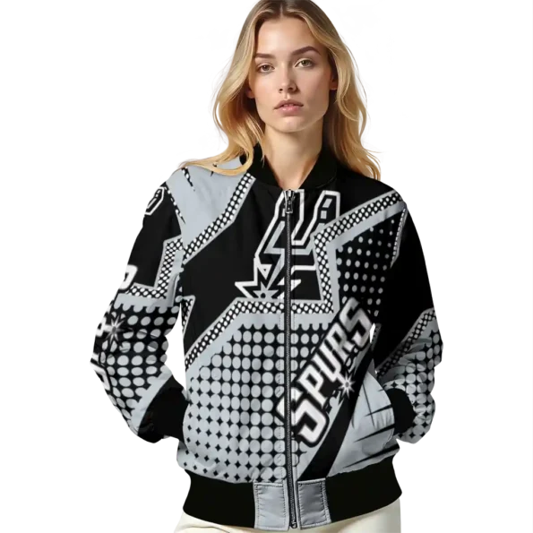 personalized san antonio spurs star burst silver bomber jacket latest model