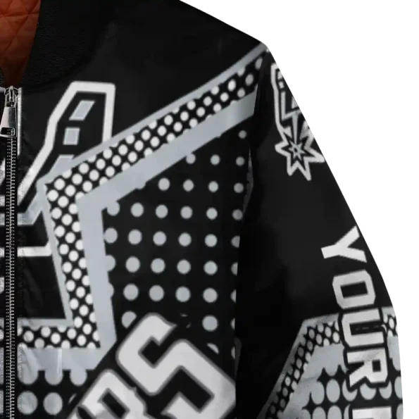 personalized san antonio spurs star burst silver bomber jacket premium grade