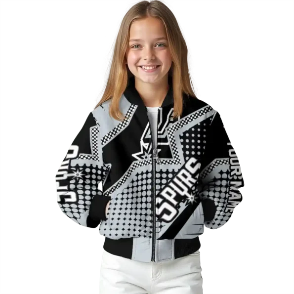 personalized san antonio spurs star burst silver bomber jacket top rated