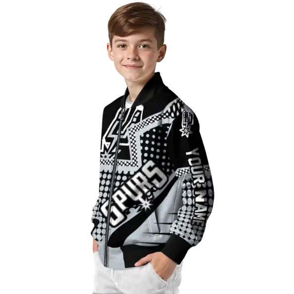 personalized san antonio spurs star burst silver bomber jacket trendy