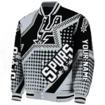 personalized san antonio spurs star burst silver varsity jacket best selling.webp