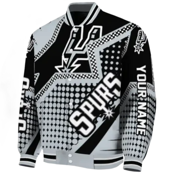 personalized san antonio spurs star burst silver varsity jacket best selling.webp