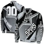 personalized san antonio spurs star burst silver varsity jacket best selling.webp