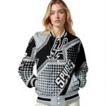 personalized san antonio spurs star burst silver varsity jacket best selling.webp