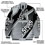 personalized san antonio spurs star burst silver varsity jacket best selling.webp