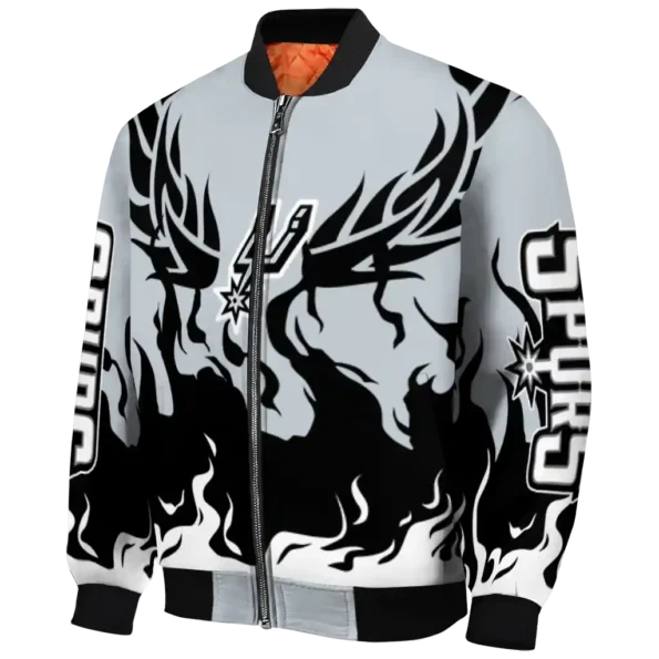 personalized san antonio spurs winged blaze silver white bomber jacket best selling