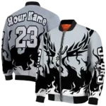 personalized san antonio spurs winged blaze silver white bomber jacket best selling