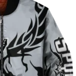 personalized san antonio spurs winged blaze silver white bomber jacket best selling