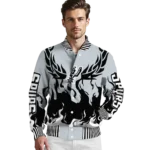 personalized san antonio spurs winged blaze silver white varsity jacket best selling.webp