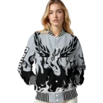 personalized san antonio spurs winged blaze silver white varsity jacket best selling.webp