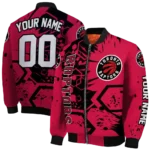 personalized toronto raptors hexagon cluster red black bomber jacket best selling