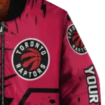 personalized toronto raptors hexagon cluster red black bomber jacket best selling