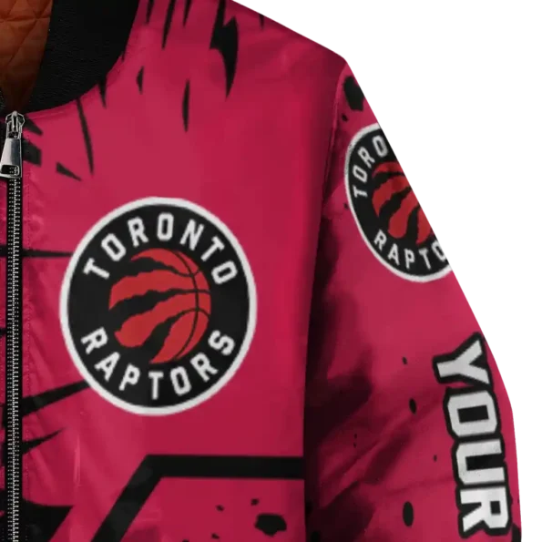 personalized toronto raptors hexagon cluster red black bomber jacket premium grade
