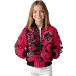 personalized toronto raptors hexagon cluster red black bomber jacket best selling