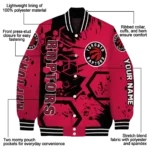 personalized toronto raptors hexagon cluster red black varsity jacket best selling.webp