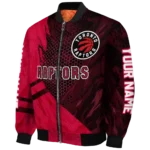 personalized toronto raptors hexagon mesh red black bomber jacket best selling