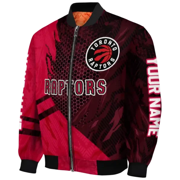 personalized toronto raptors hexagon mesh red black bomber jacket best selling