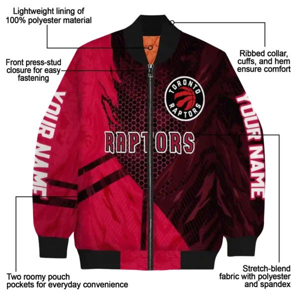 personalized toronto raptors hexagon mesh red black bomber jacket new arrival