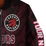 personalized toronto raptors hexagon mesh red black bomber jacket best selling