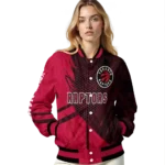 personalized toronto raptors hexagon mesh red black varsity jacket best selling.webp