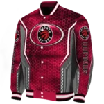 personalized toronto raptors power plate red varsity jacket best selling.webp