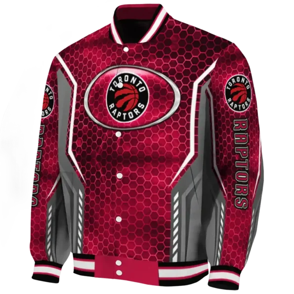 personalized toronto raptors power plate red varsity jacket best selling.webp