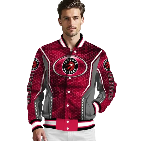 personalized toronto raptors power plate red varsity jacket high quality.webp
