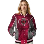 personalized toronto raptors power plate red varsity jacket best selling.webp