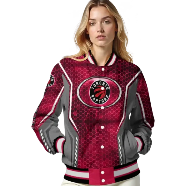 personalized toronto raptors power plate red varsity jacket latest model.webp