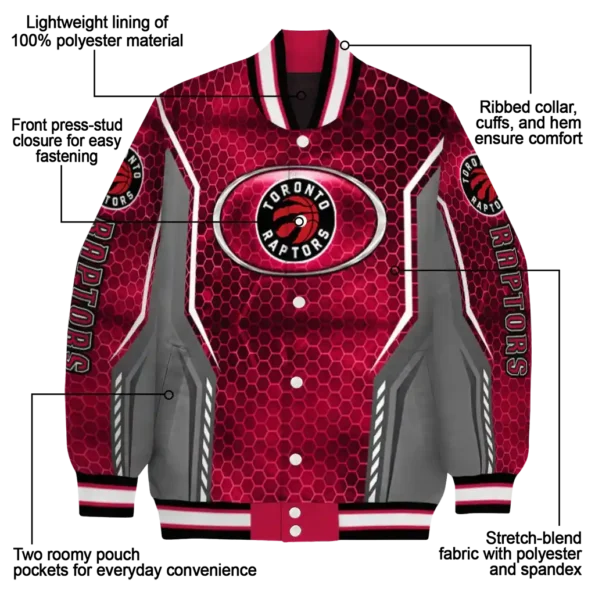 personalized toronto raptors power plate red varsity jacket new arrival.webp