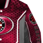 personalized toronto raptors power plate red varsity jacket best selling.webp