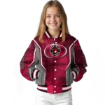 personalized toronto raptors power plate red varsity jacket best selling.webp