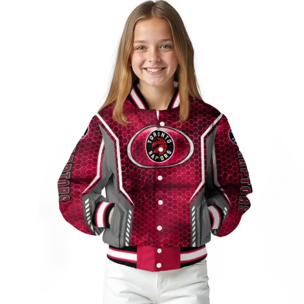 personalized toronto raptors power plate red varsity jacket top rated.webp
