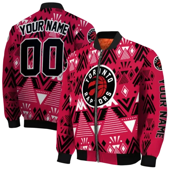 personalized toronto raptors pyramid shapes red bomber jacket fashion forward