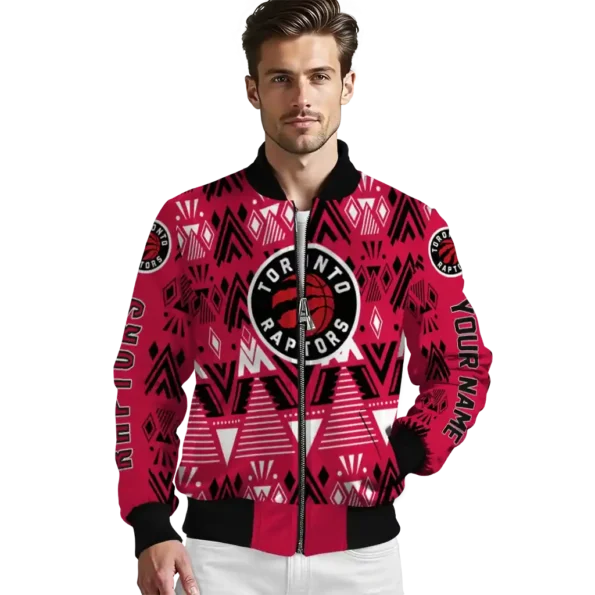 personalized toronto raptors pyramid shapes red bomber jacket high quality